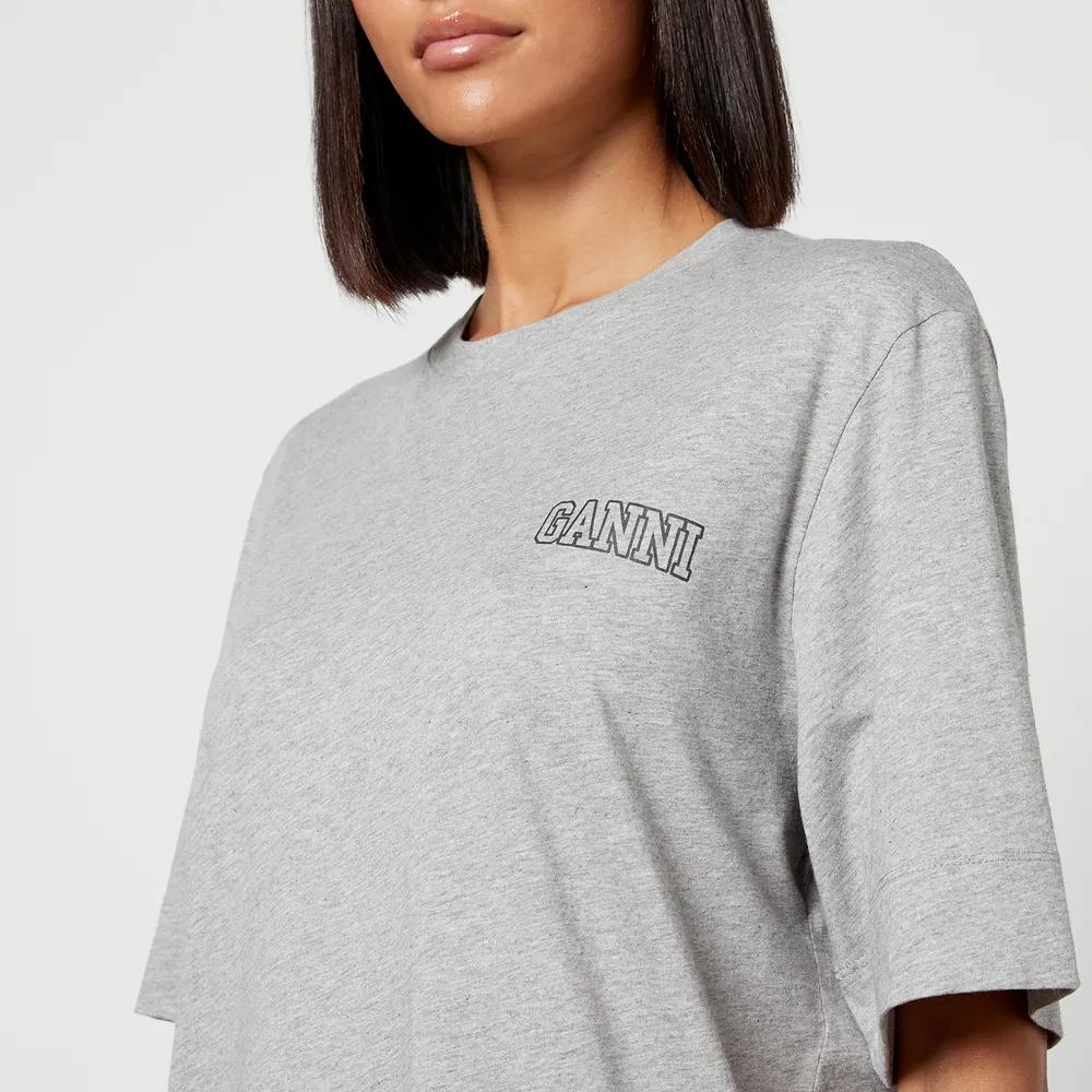 Ganni Logo Organic Cotton-Jersey T-shirt商品第3张图片规格展示
