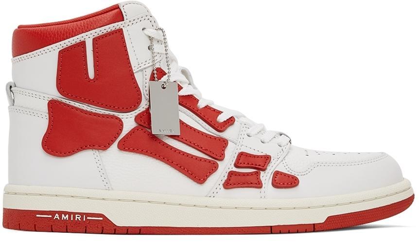 商品AMIRI|White & Red Skel Top Hi Sneakers,价格¥5326,第1张图片