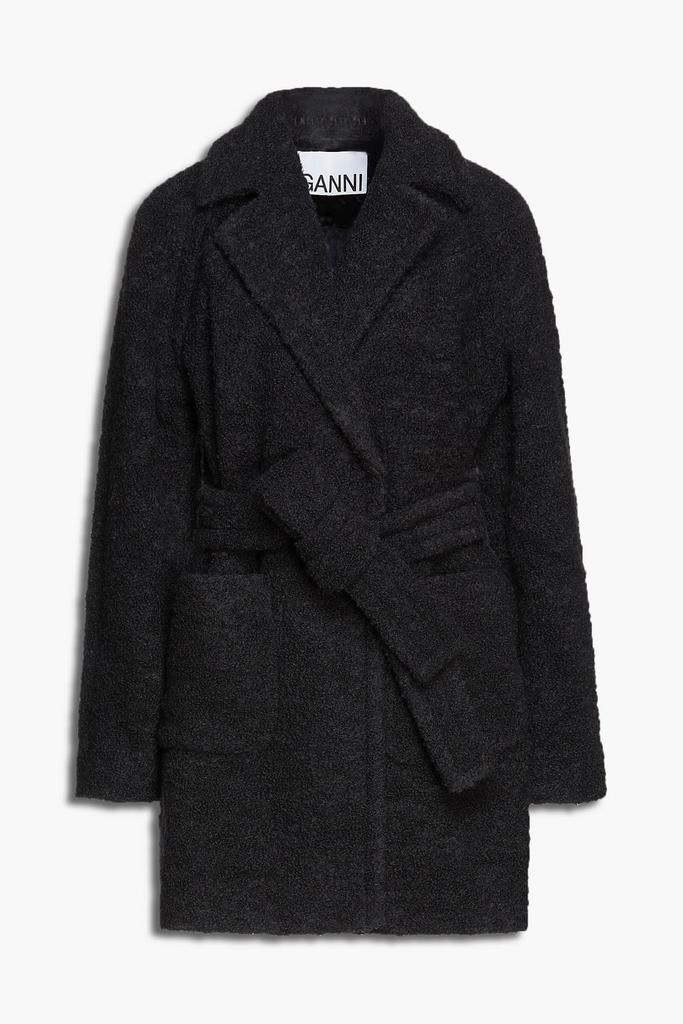 Double-breasted belted wool-blend bouclé coat商品第1张图片规格展示
