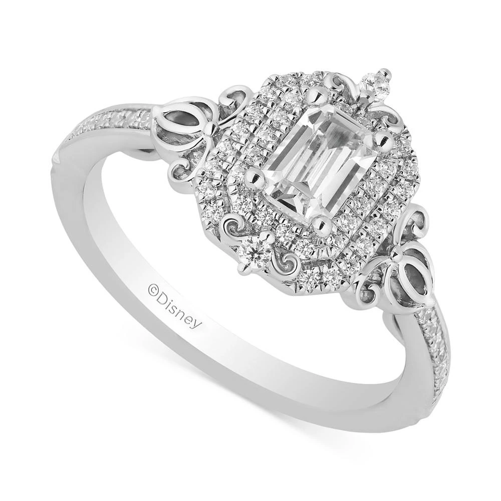 商品Enchanted Disney Fine Jewelry|Disney Enchanted Cindrella Ring (3/4ct.tw) in 14K White Gold,价格¥39229,第4张图片详细描述