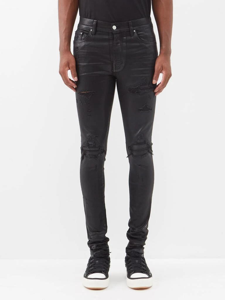 商品AMIRI|MX1 distressed coated slim-leg jeans,价格¥7755,第1张图片