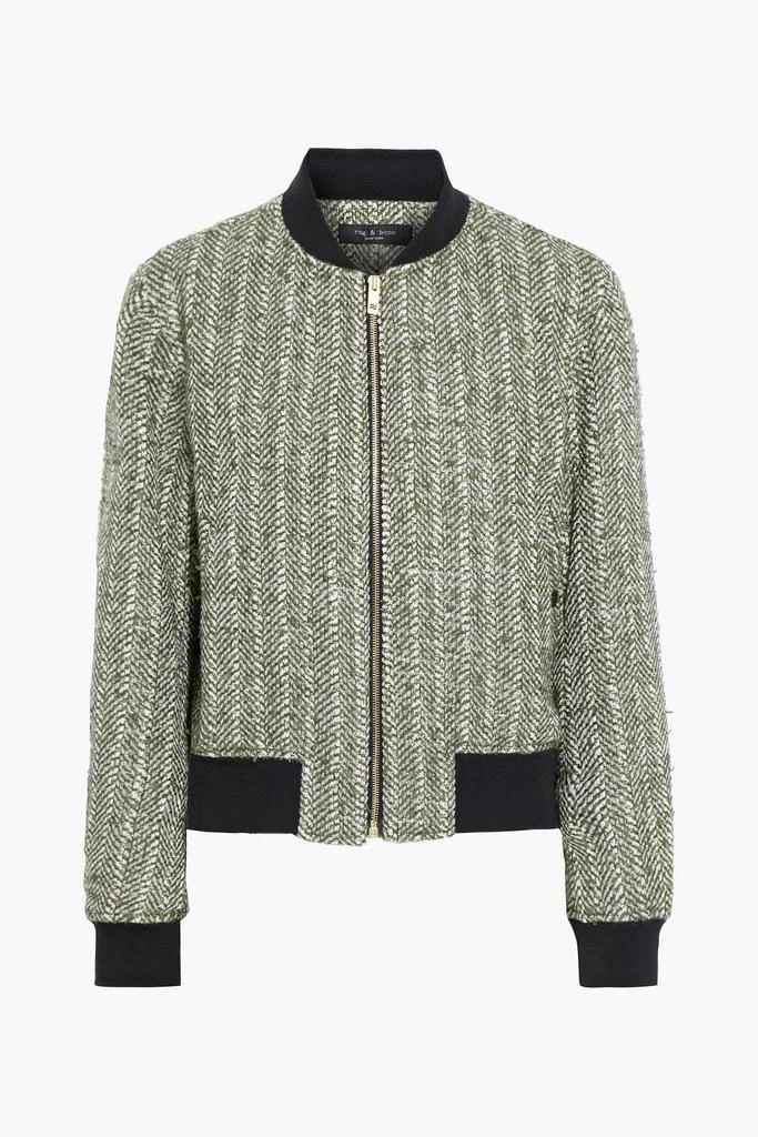 商品Rag & Bone|Manston metallic herringbone wool-blend tweed bomber jacket,价格¥2002,第3张图片详细描述