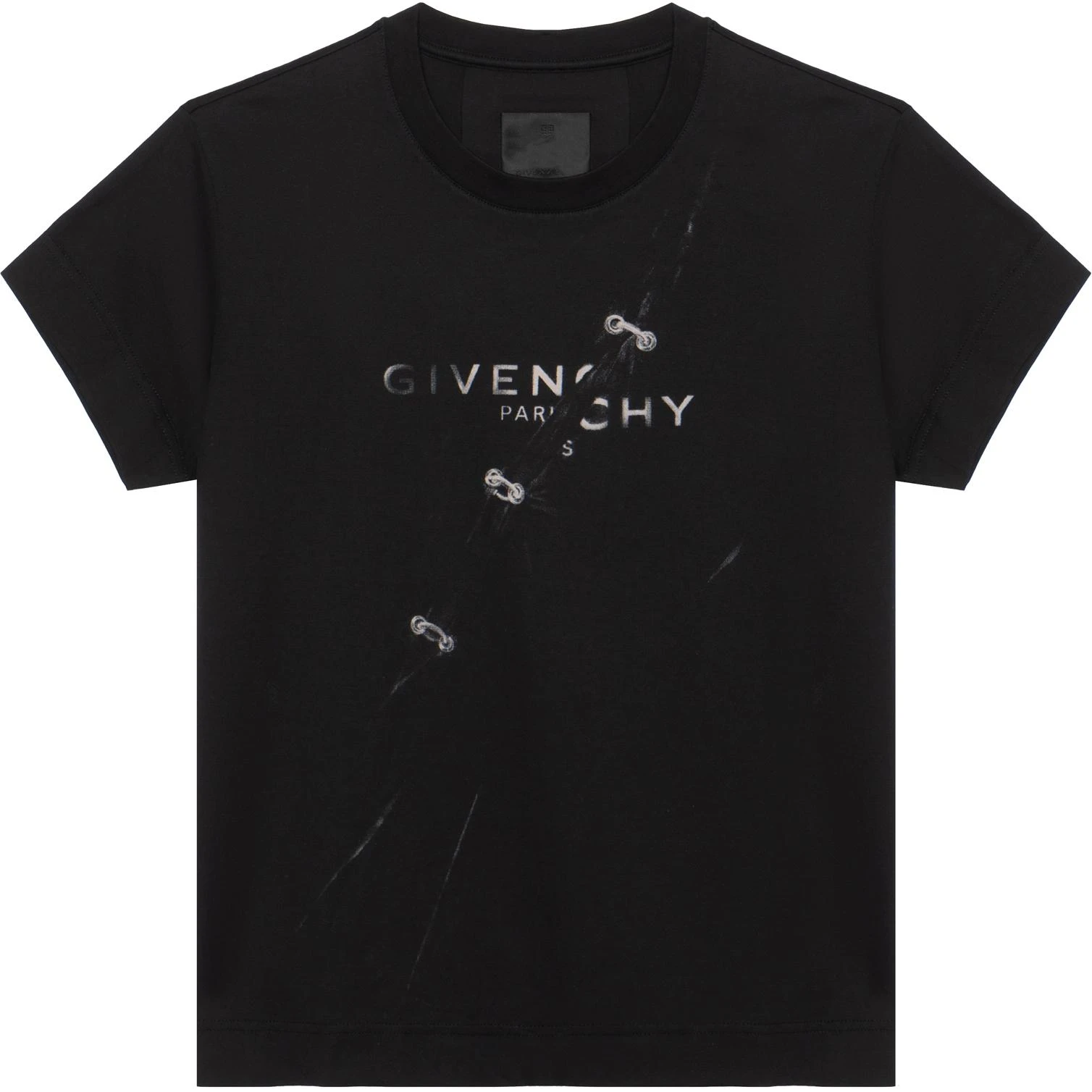 商品[国内直发] Givenchy|GIVENCHY纪梵希  视觉陷阱效果字母徽标修身短袖 T恤 女款 黑色,价格¥2544,第6张图片详细描述
