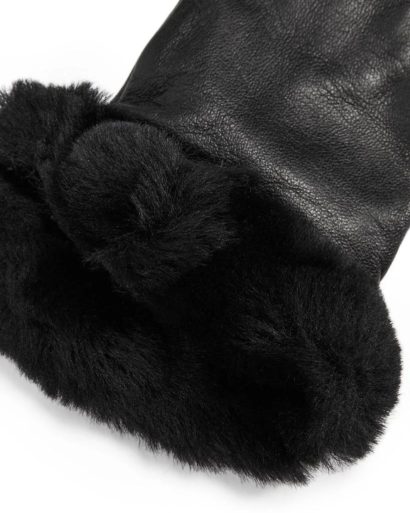 Shearling Trim Leather Gloves 商品