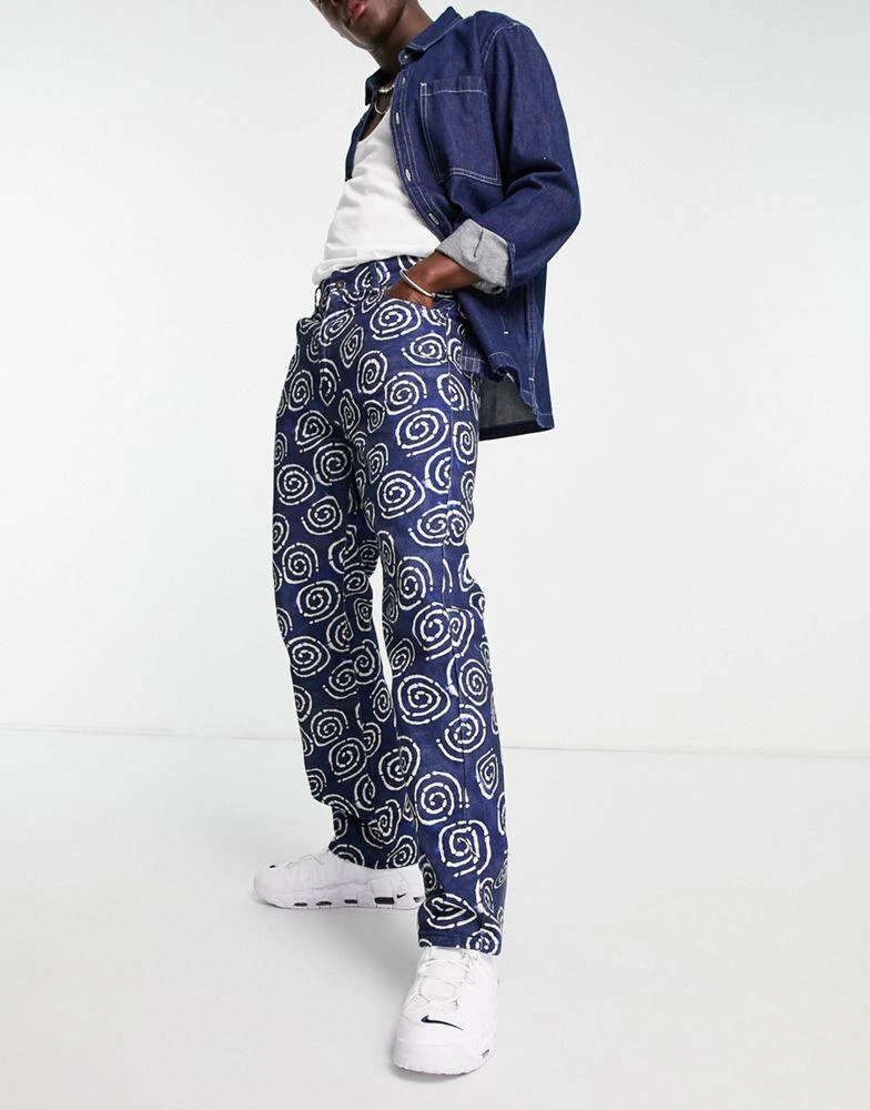 商品The Ragged Priest|The Ragged Priest freddy printed jeans in blue,价格¥311,第1张图片