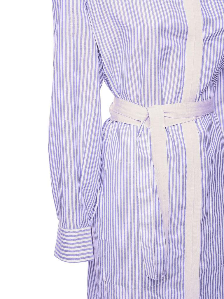 Cotton Blend Shirt Dress W/ Belt商品第5张图片规格展示