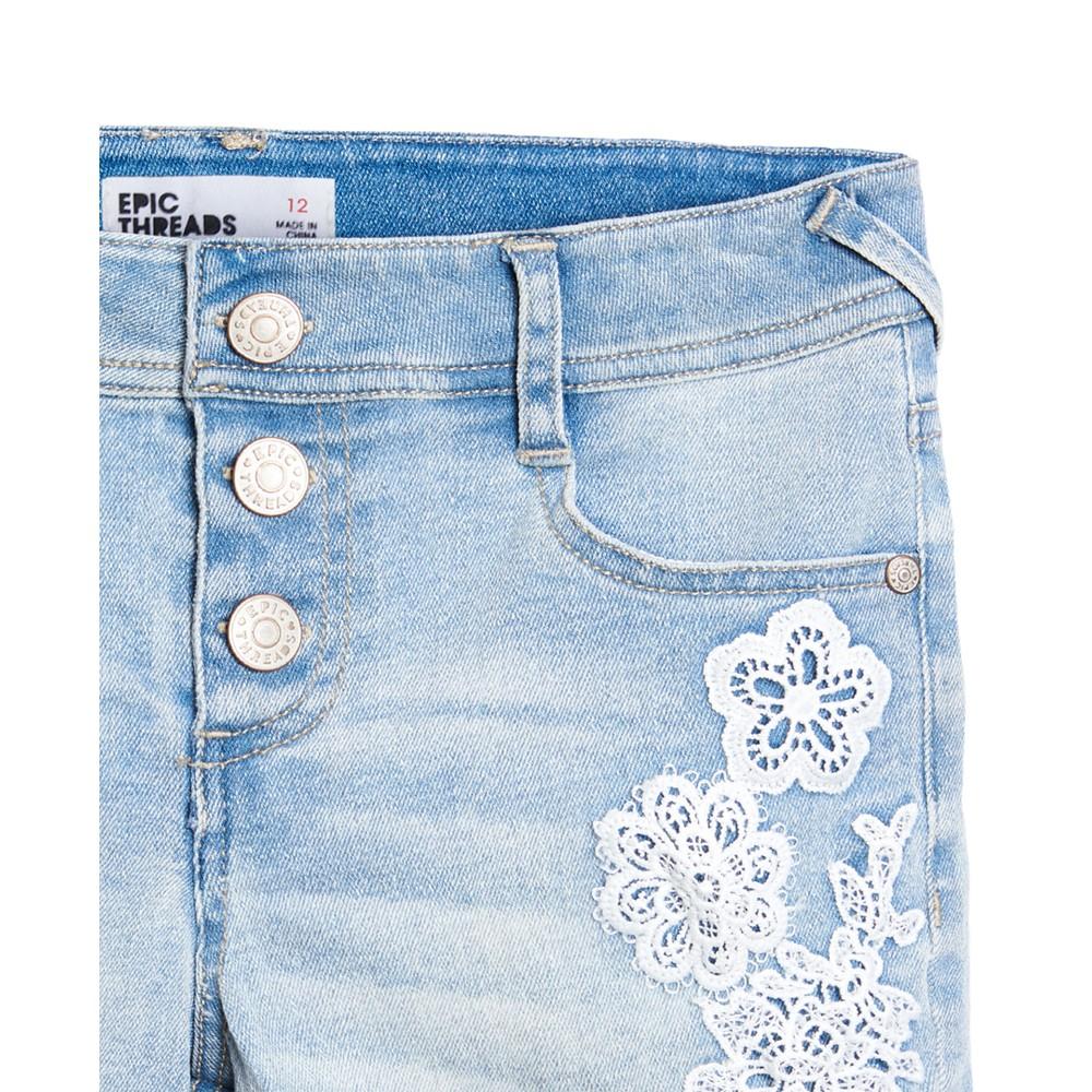 Big Girls Lace Denim Shorts, Created For Macy's商品第4张图片规格展示