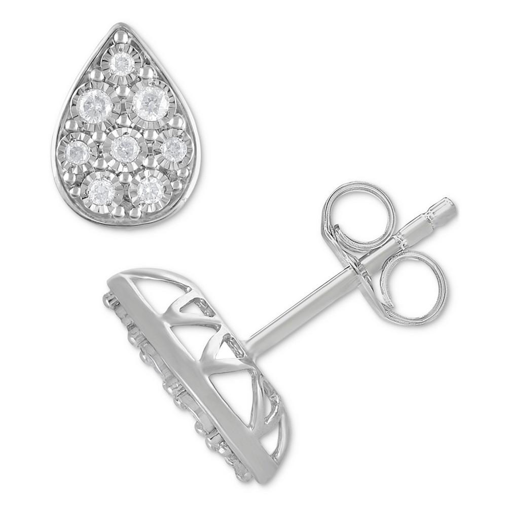 商品Macy's|2-Pc. Set Diamond Teardrop Pendant Necklace & Matching Stud Earrings (3/8 ct. t.w.) in Sterling Silver,价格¥614,第5张图片详细描述