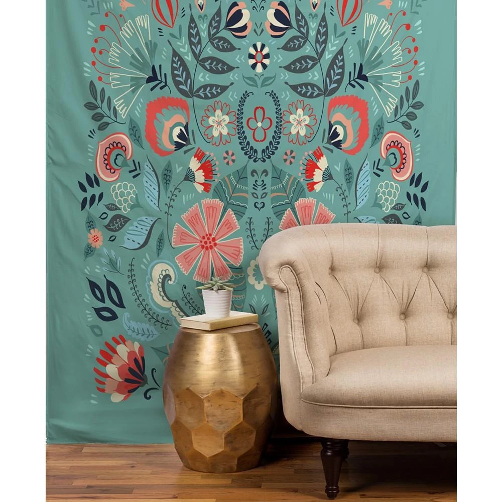 商品DENY Designs|Pimlada Phuapradit Folk Floral Blue Tapestry,价格¥538,第2张图片详细描述