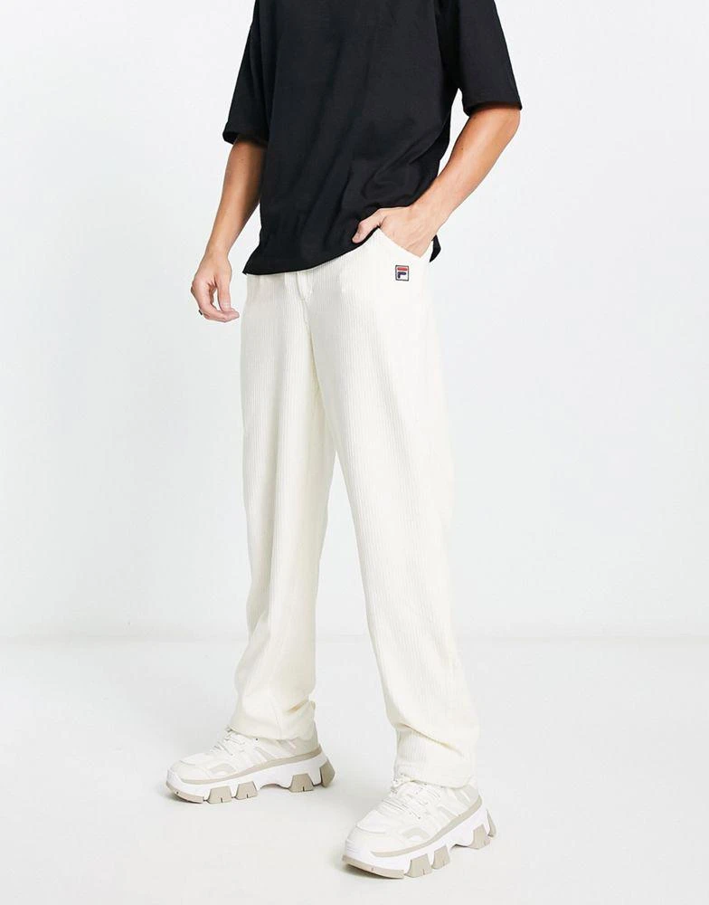 商品Fila|Fila corduroy joggers with logo in ecru,价格¥583,第1张图片