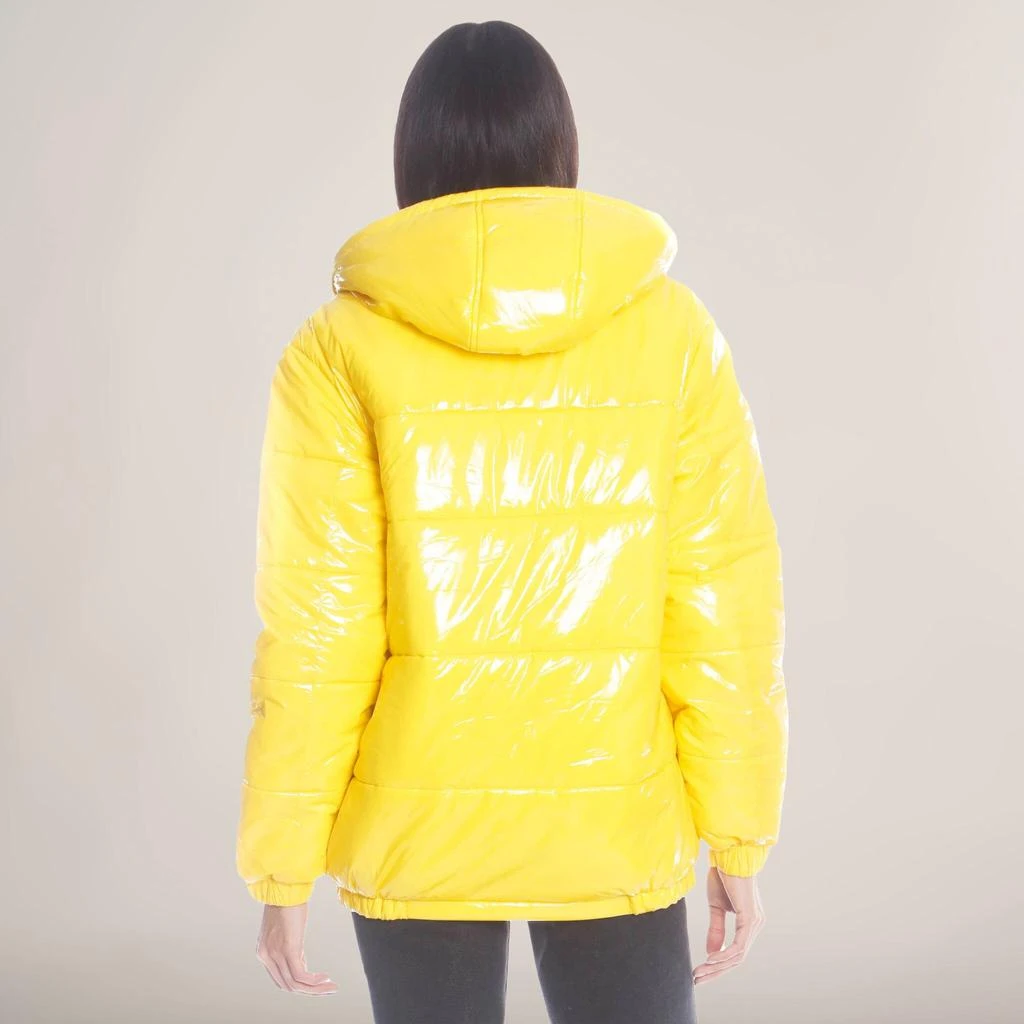 商品Members Only|Women's Hi-Shine Chevron Quilt Puffer with Nickelodeon Mashup Print Lining Jacket,价格¥437,第3张图片详细描述