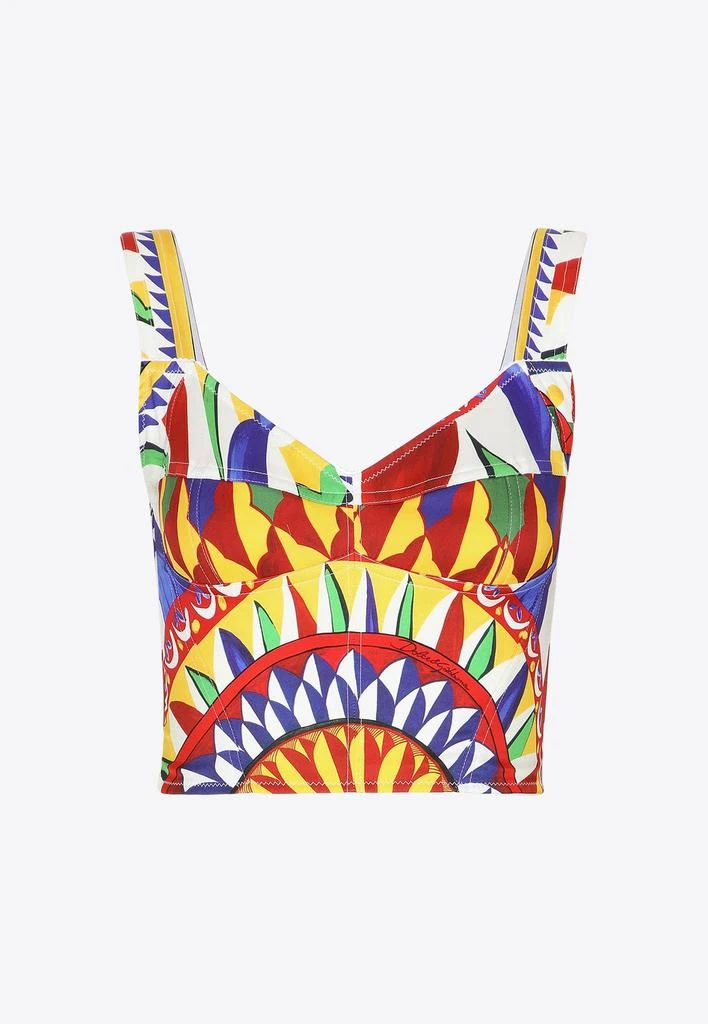 商品Dolce & Gabbana|Carretto-Print Bustier Top,价格¥9807,第3张图片详细描述