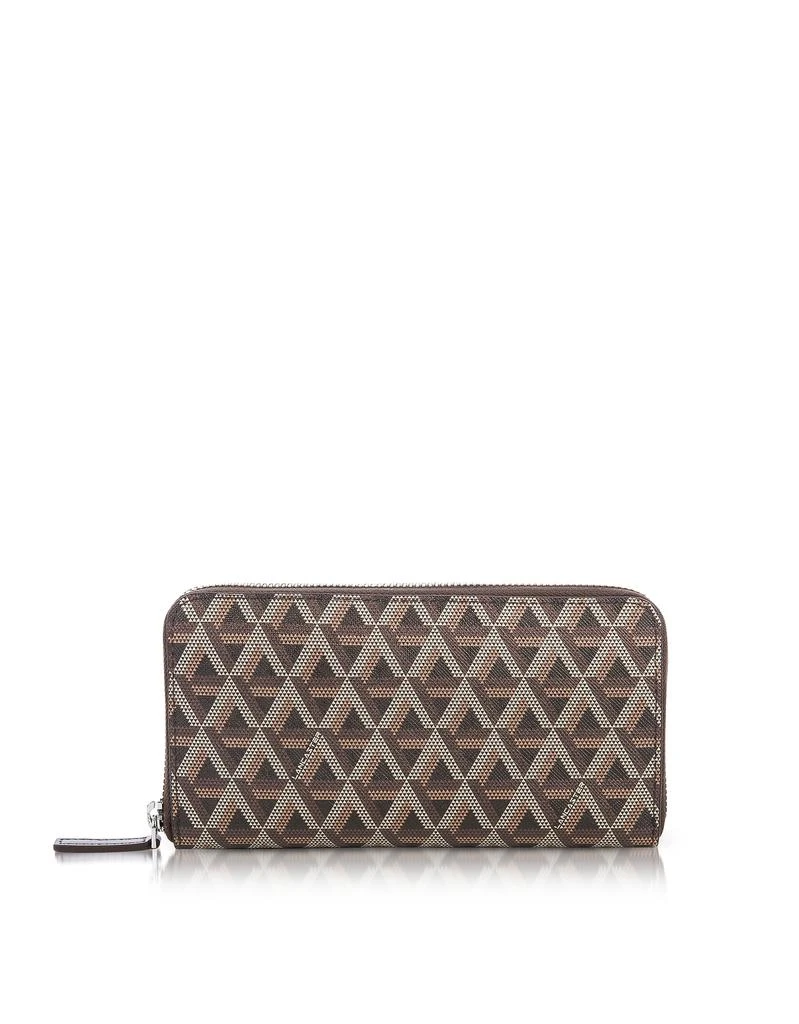 商品Lancaster|Lancaster Paris Ikon涂层帆布和皮革包围拉链欧陆钱包,价格¥578,第1张图片