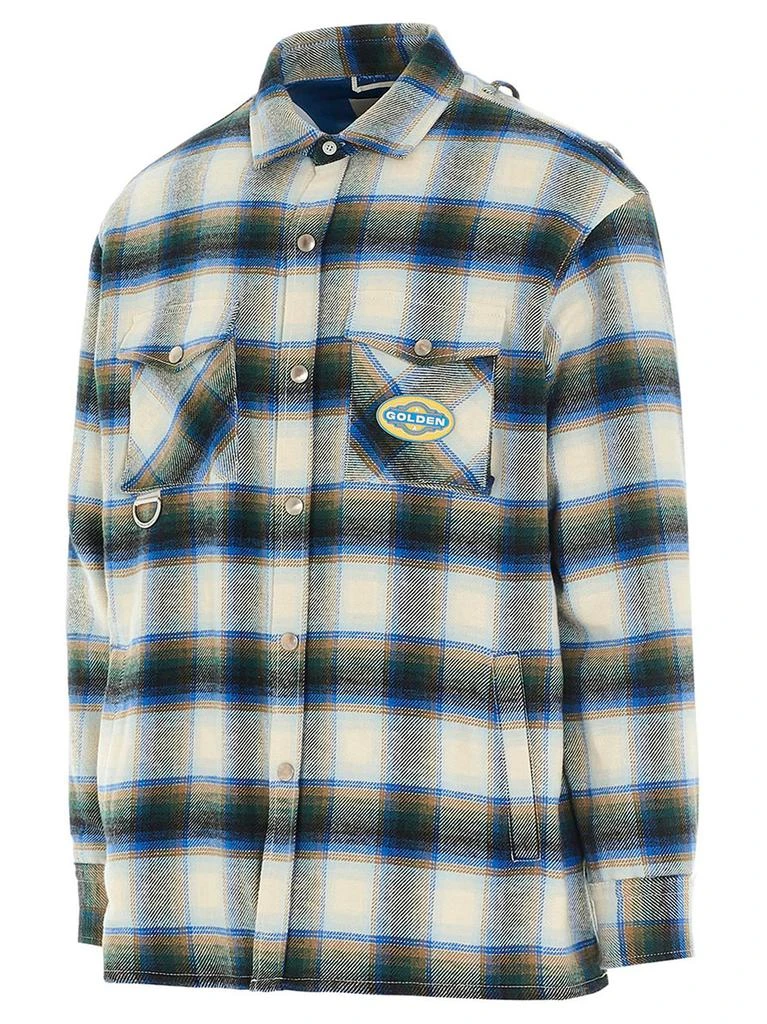 商品Golden Goose|Golden Goose Deluxe Brand Logo Patch Checkered Print Shirt Jacket,价格¥1948,第3张图片详细描述