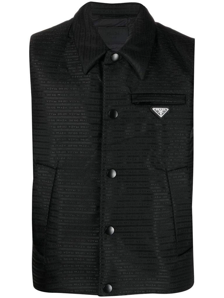 商品Prada|PRADA logo-plaque detail vest,价格¥9968,第1张图片