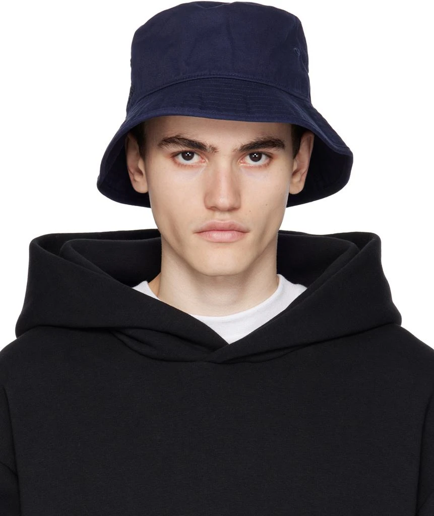 商品Acne Studios|Navy Embroidered Bucket Hat,价格¥448,第1张图片