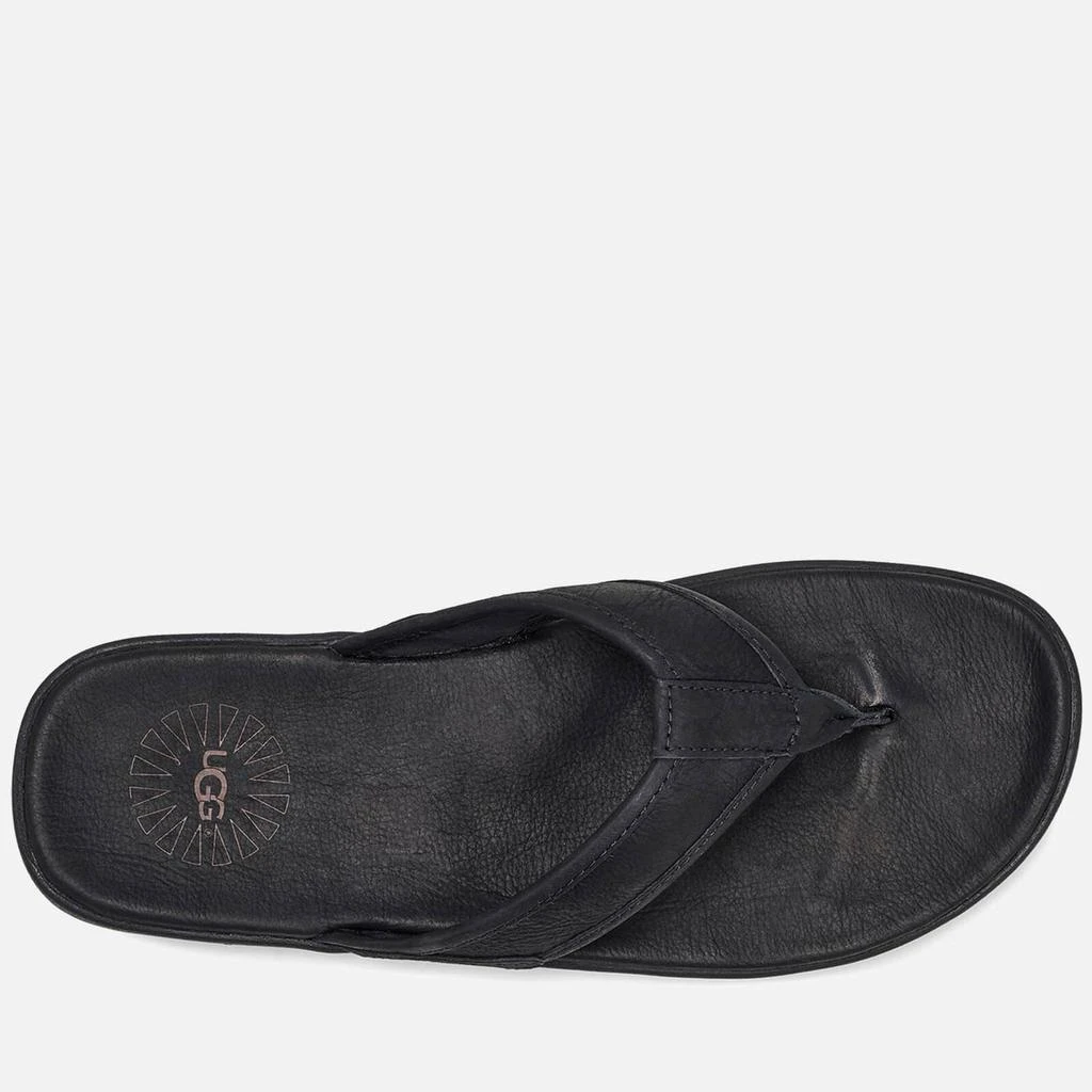 商品UGG|UGG Men's Seaside Leather Flip Flops - Black,价格¥406,第5张图片详细描述