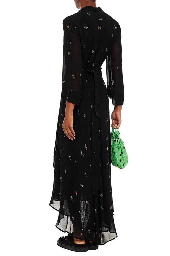 商品Ganni|Floral-print georgette midi wrap dress,价格¥1060,第1张图片