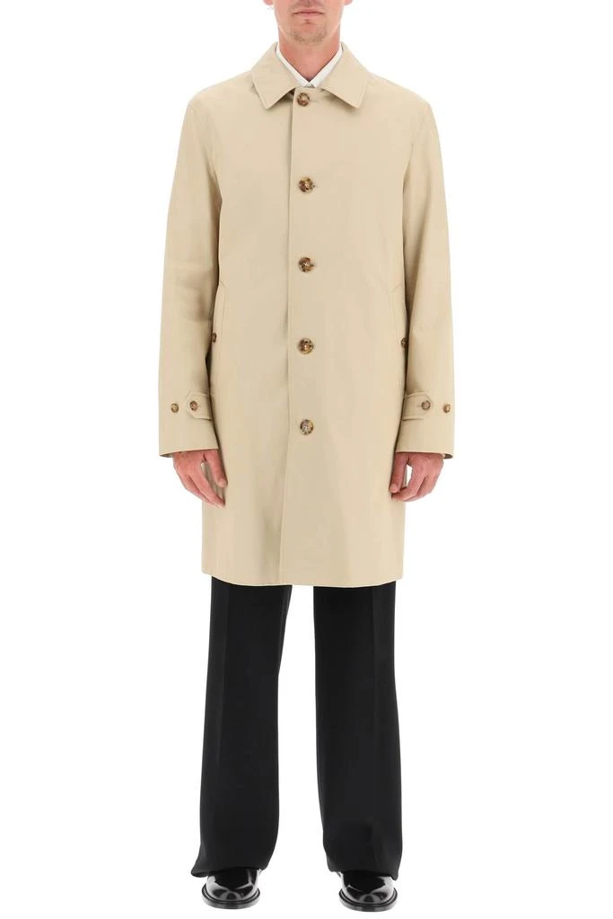 商品Burberry|Burberry cotto gabardine trench coat with printed silk lining,价格¥11431,第2张图片详细描述