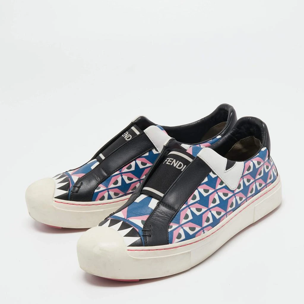 商品[二手商品] Fendi|Fendi Multicolor Bug Eye Print Leather Slip On Sneakers Size 38,价格¥1557,第2张图片详细描述