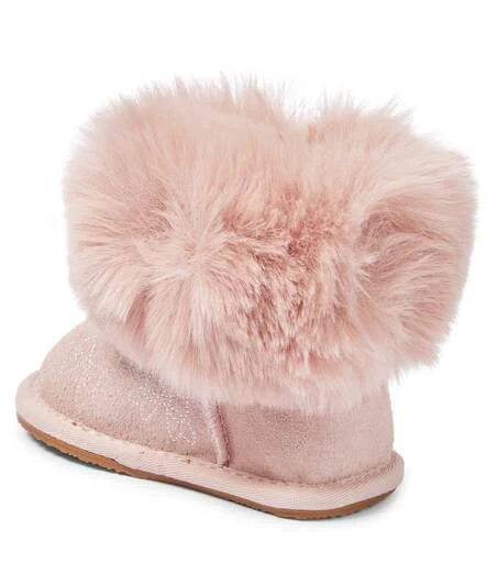 商品MONNALISA|Faux fur-trimmed suede boots,价格¥1158,第2张图片详细描述