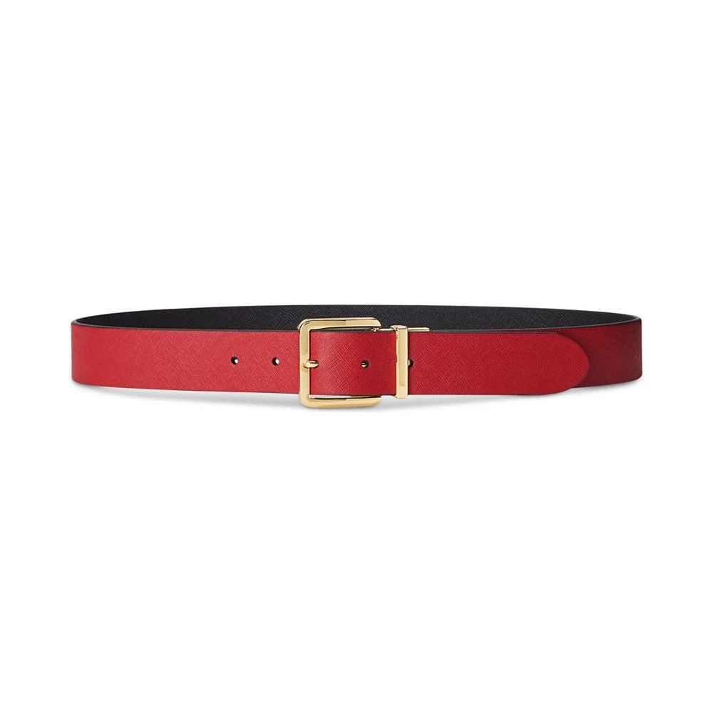 商品Ralph Lauren|Square-Buckle Reversible Crosshatch Leather Belt,价格¥223,第2张图片详细描述