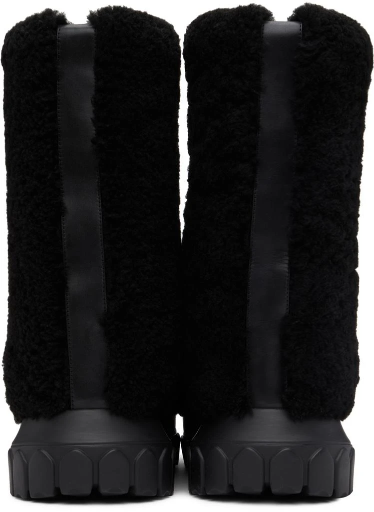 商品Rick Owens|Black Shearling Lunar Tractor Boots,价格¥6713,第2张图片详细描述