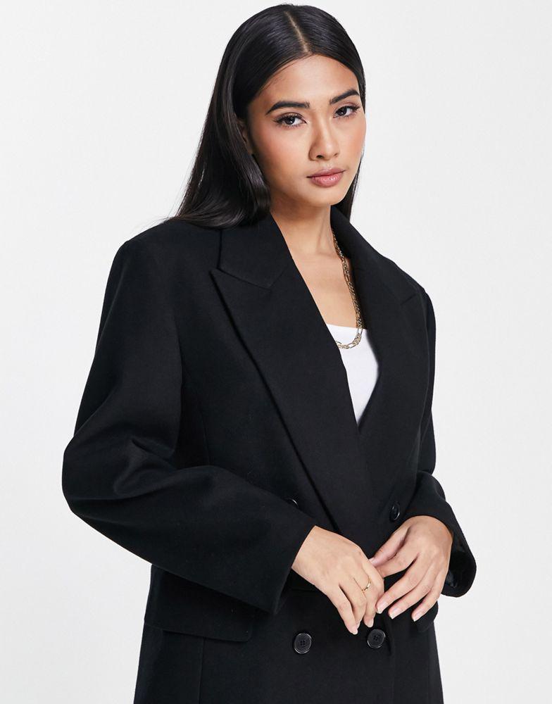 Topshop oversized blazer coat in black商品第4张图片规格展示