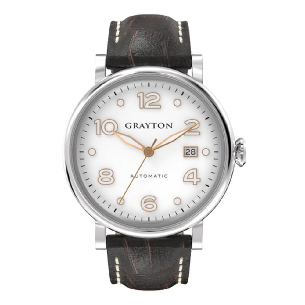 商品Grayton|雨果波士男士棕色皮革表带腕表42毫米,价格¥1883,第1张图片