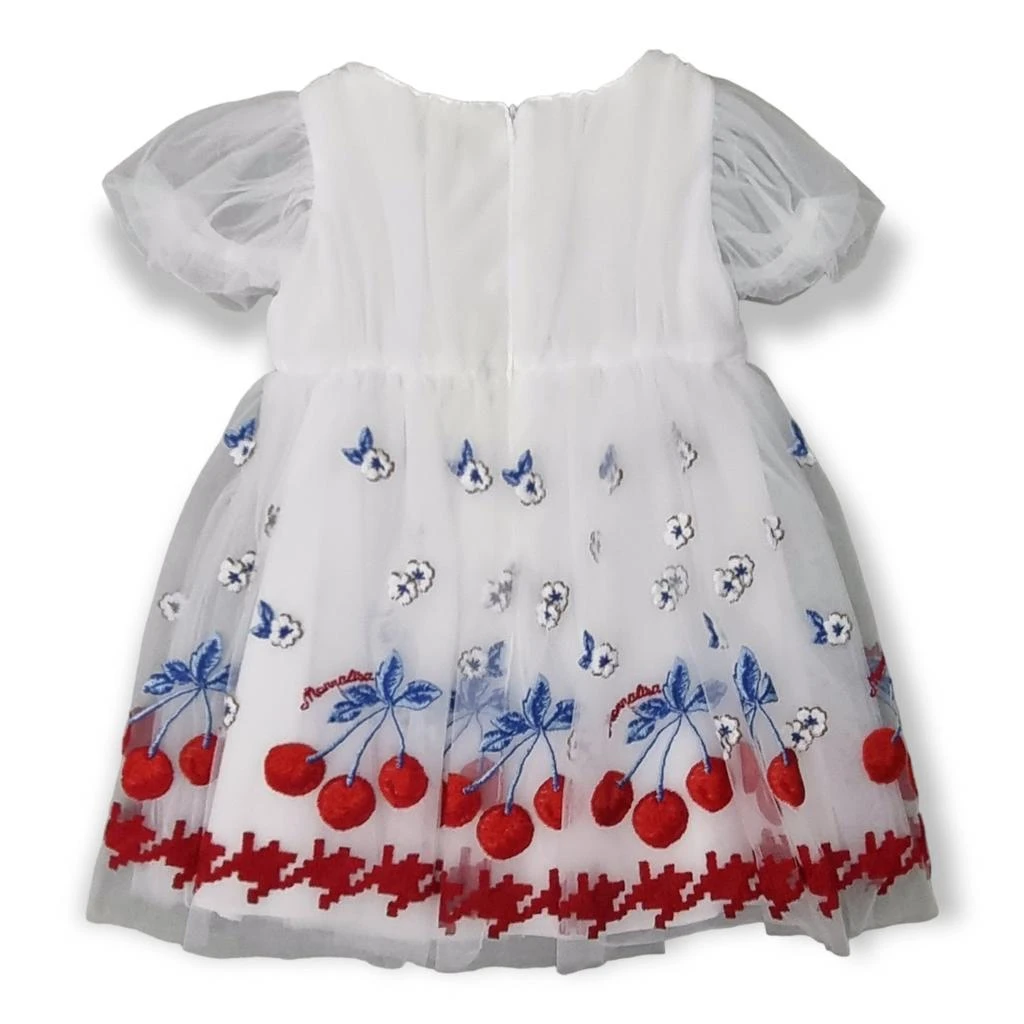 商品MONNALISA|Monnalisa Cherry-Embroidery Tulle-Overlay Crewneck Dress,价格¥3293,第2张图片详细描述