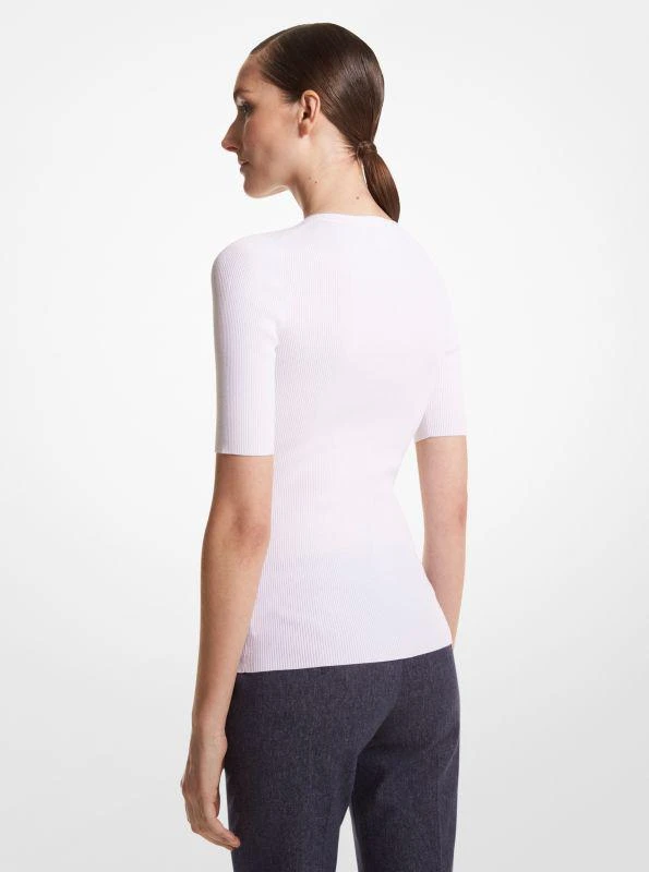 商品Michael Kors|Ribbed Stretch Viscose T-Shirt,价格¥4141,第2张图片详细描述