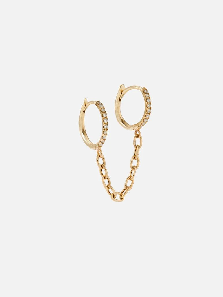 商品Zoe Chicco|Chain Hinge Pave Huggie Hoop,价格¥5556,第3张图片详细描述