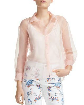 商品Maje|Cloane Organza Button-Down Shirt,价格¥1261,第1张图片