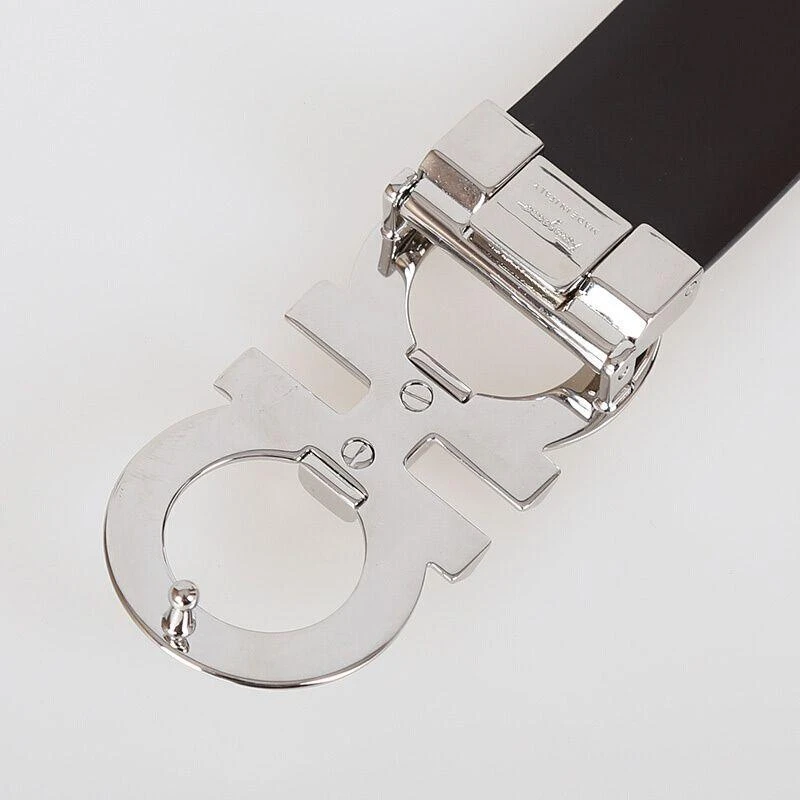 商品Salvatore Ferragamo|香港直邮Salvatore Ferragamo 菲拉格慕 男士黑色牛皮腰带 67 993,价格¥6021,第5张图片详细描述