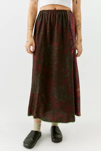 Urban Renewal Remade Dark Paisley Paneled Maxi Skirt商品第1张图片规格展示