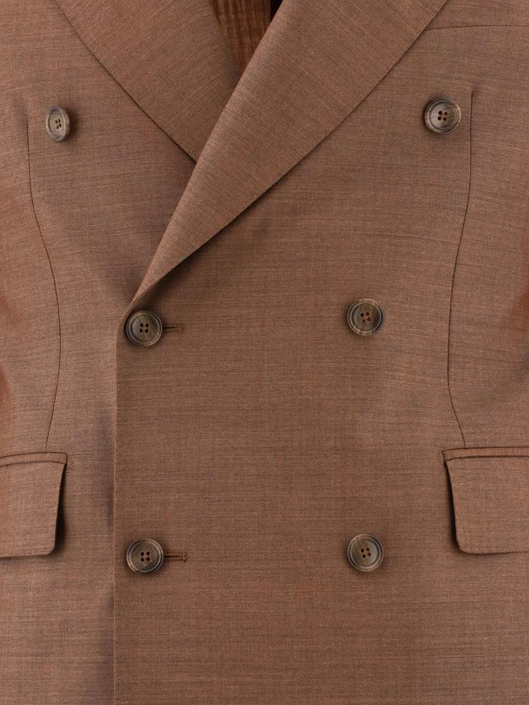 商品TAGLIATORE|Wool Double-Breasted Suit Suits Brown,价格¥3319,第3张图片详细描述