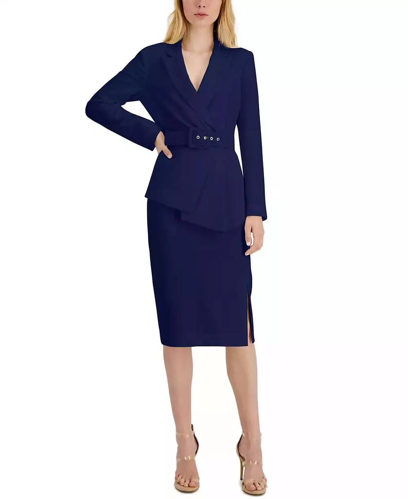 商品Tahari|Belted Wrap Skirt Suit,价格¥1723,第1张图片详细描述