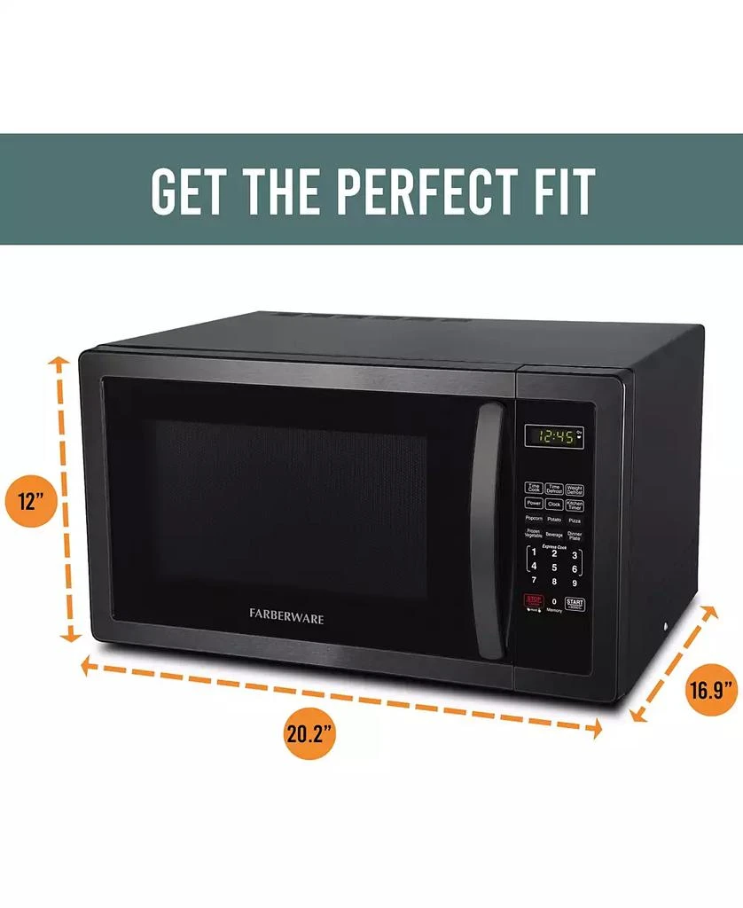 商品Farberware|Classic FMO11AHTBSB 1.1 Cu. Ft 1000-Watt Microwave Oven, Black Stainless Steel,价格¥1495,第5张图片详细描述