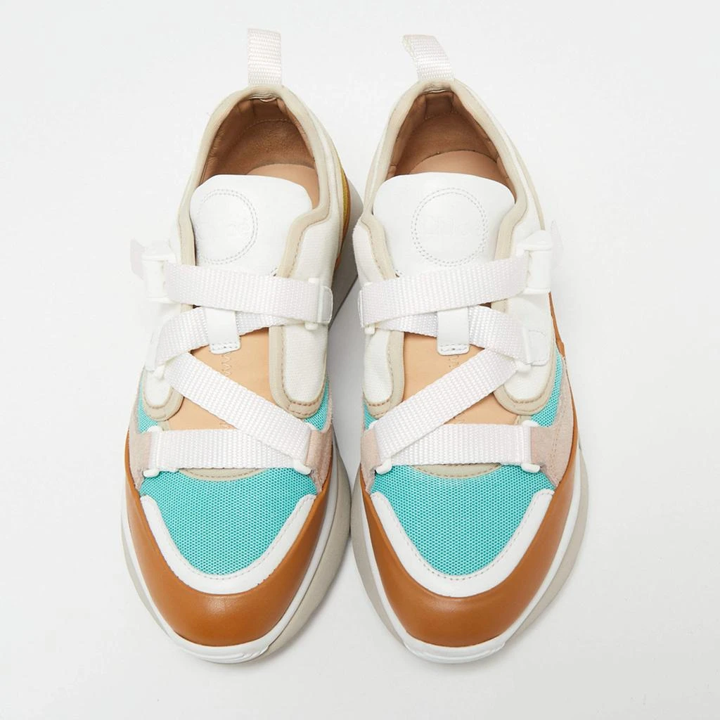 商品Chloé|Chloe Multicolor Leather, Mesh and Suede Sonnie Low-Top Sneakers Size 37,价格¥1285,第3张图片详细描述