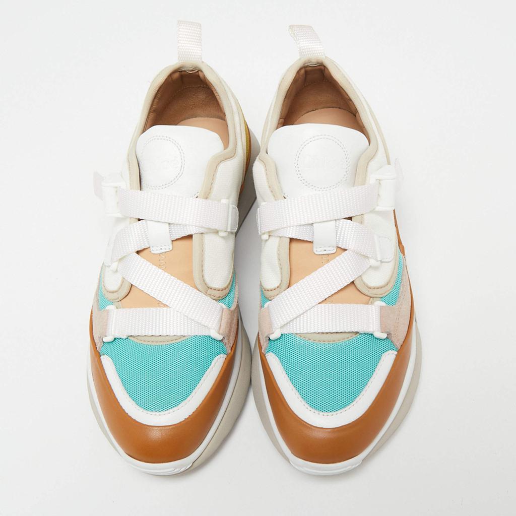 商品Chloé|Chloe Multicolor Leather, Mesh and Suede Sonnie Low-Top Sneakers Size 37,价格¥1507,第5张图片详细描述