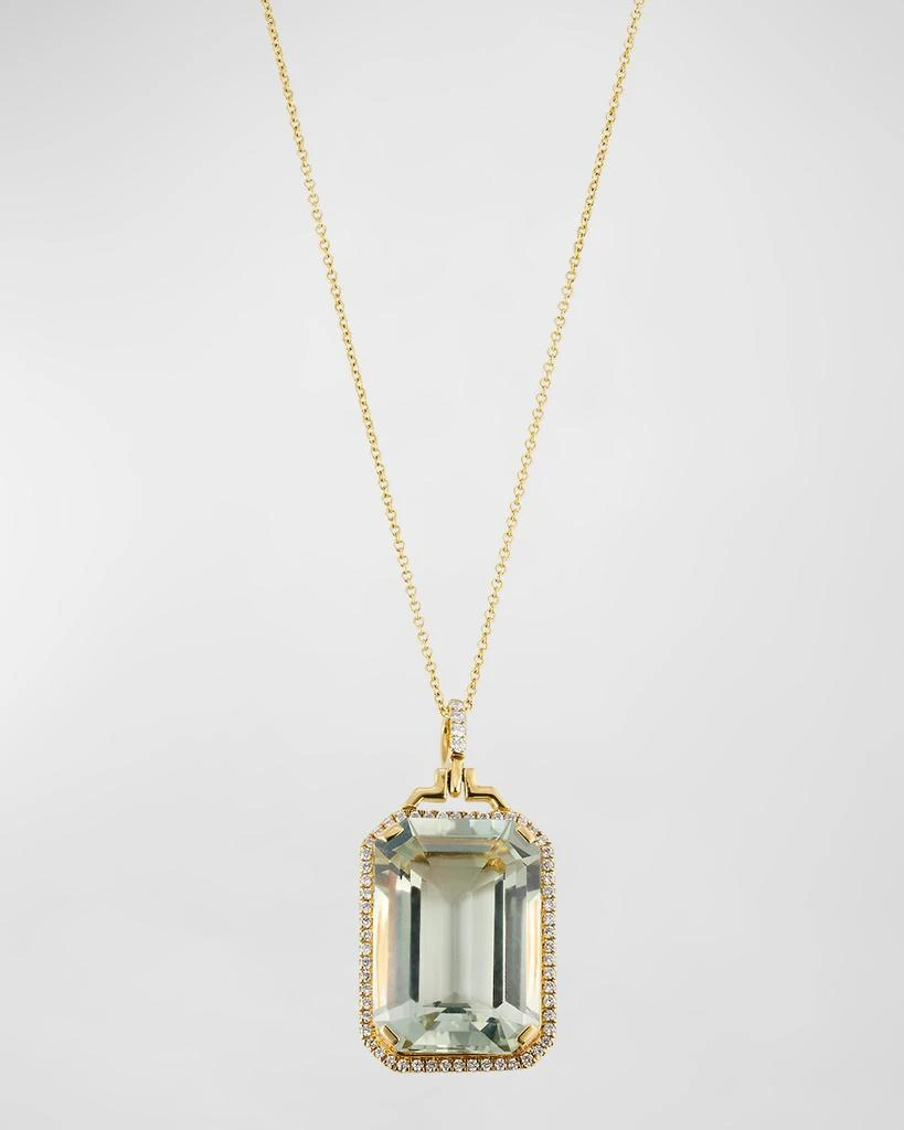 商品Goshwara|18K Yellow Gold Emerald Cut Prasiolite Pendant Necklace with Diamonds,价格¥27010,第1张图片