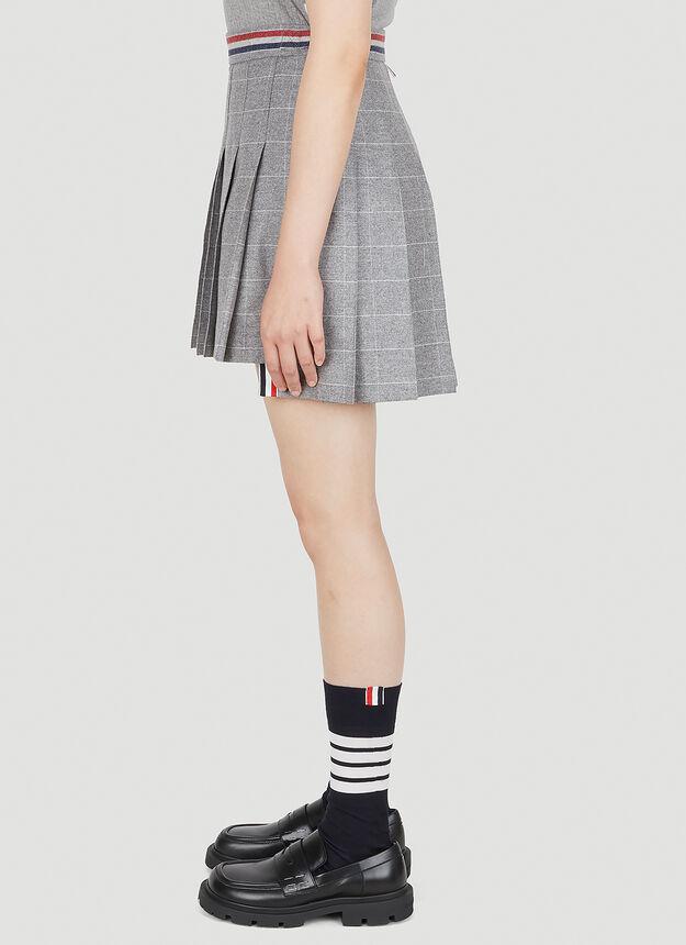 Pleated Checked Skirt in Grey商品第3张图片规格展示