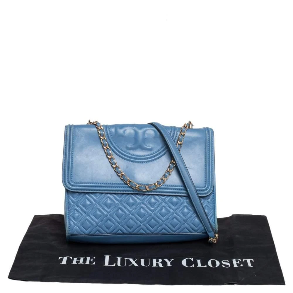 Tory Burch Blue Leather Fleming Shoulder Bag 商品