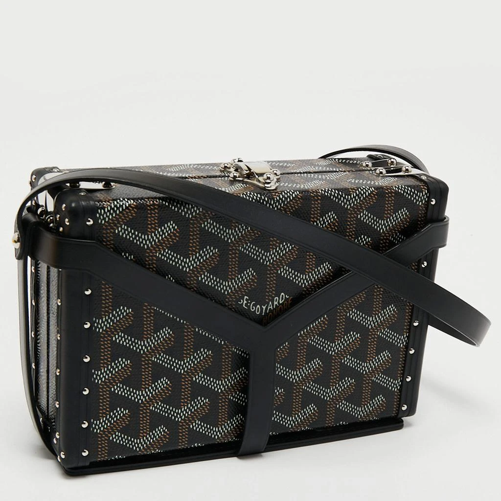 商品[二手商品] Goyard|Goyard Black Goyardine Coated Canvas and Leather Minaudière Trunk Bag,价格¥15266,第3张图片详细描述