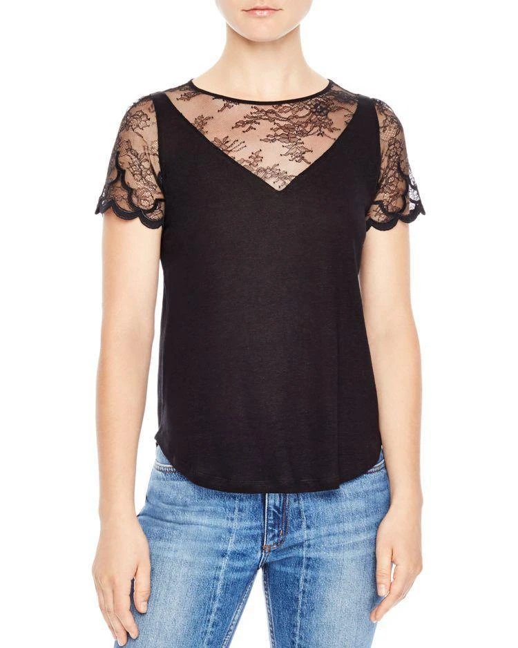 商品Sandro|Domeka V-Neck Illusion Top,价格¥648,第1张图片