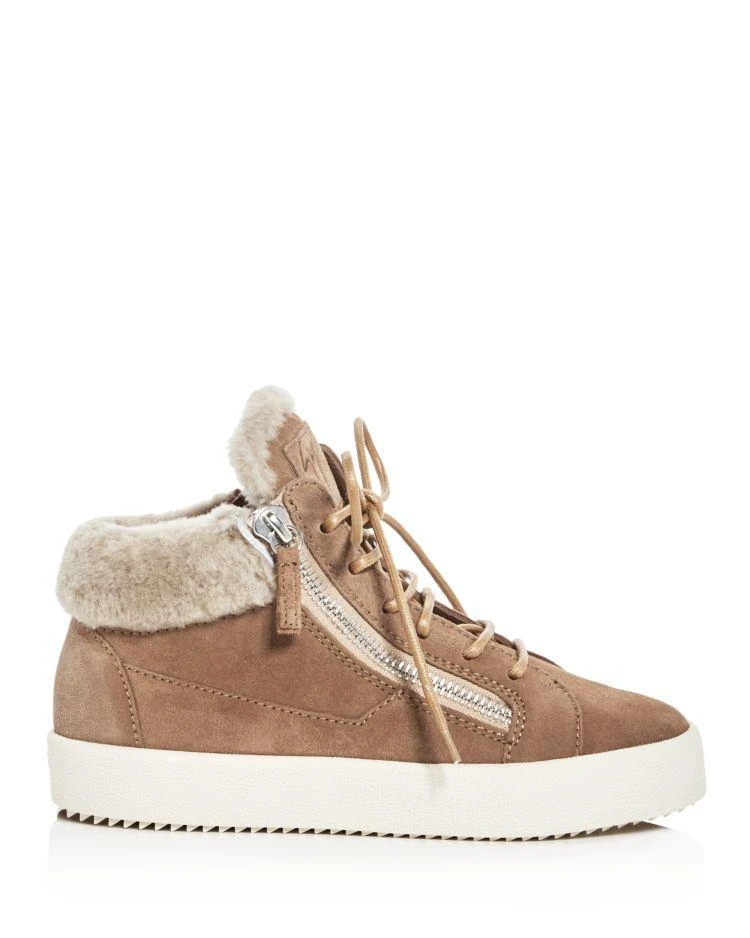 商品Giuseppe Zanotti|Women's May London Suede Shearling Lined Mid Top Sneakers,价格¥2861,第2张图片详细描述