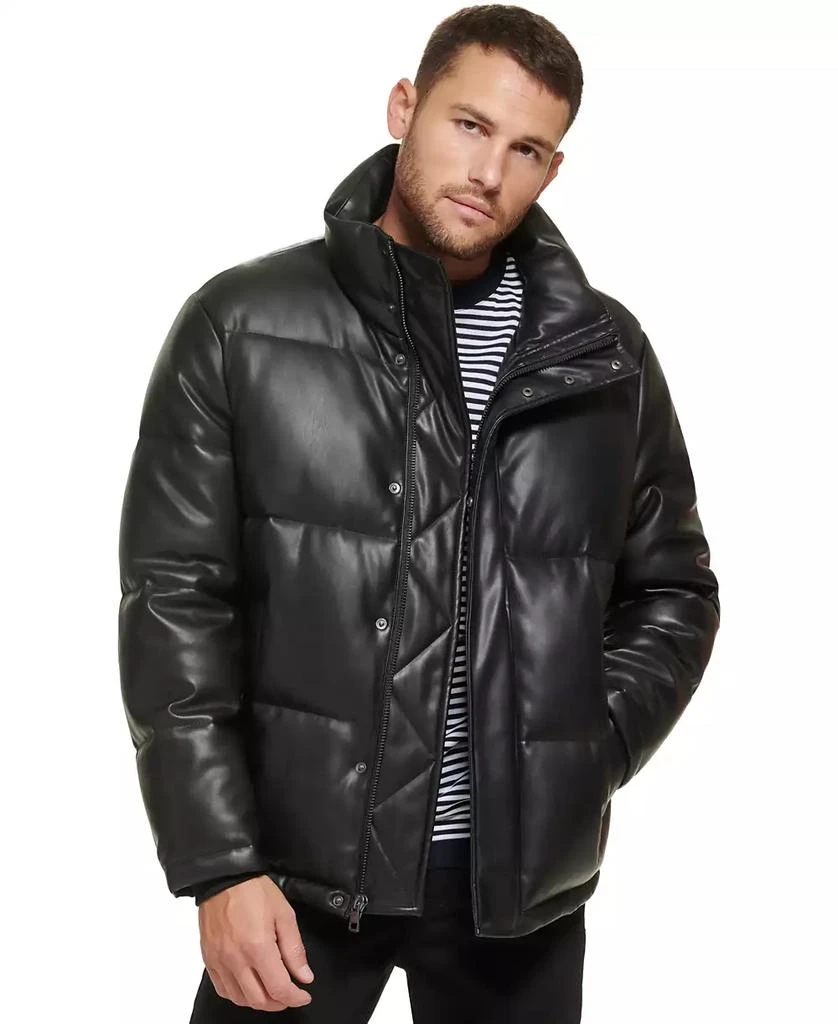 商品Calvin Klein|Men's Faux Leather Classic Puffer Jacket,价格¥789,第5张图片详细描述