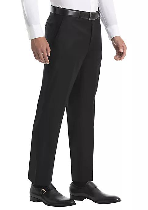 商品Ralph Lauren|Solid Black Wool Straight Suit Separate Pants,价格¥1298,第5张图片详细描述