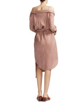 商品Maje|Rulylla Off-the-Shoulder Shirt Dress 衬衫连衣裙,价格¥657,第2张图片详细描述