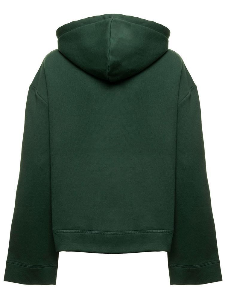 商品Axel Arigato|Cure Green Cropped Hoodie in Fleece Cotton with Contrasting Lettering Axel Arigato Woman,价格¥1275,第4张图片详细描述